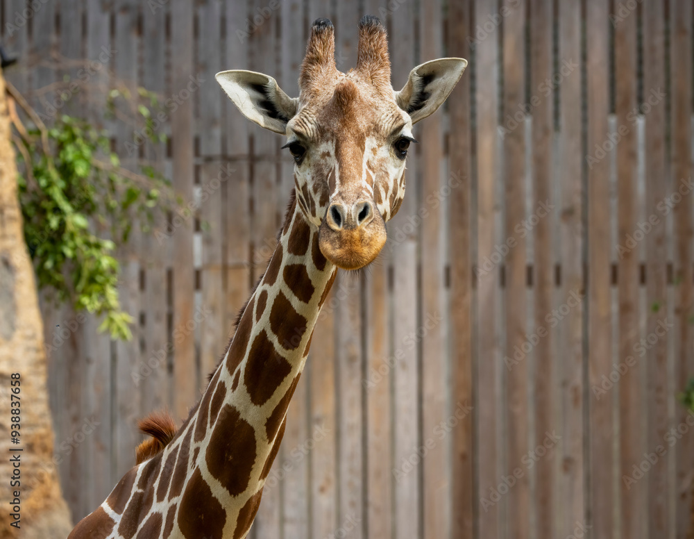 Fototapeta premium A Giraffe at a local zoo in California