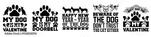 Colourful Dog Labels And Badges, Invitation Bundle Vector Illustration for Social Media Post, T-Shirt Design, Banner