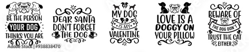 Colourful Dog Invitation, Calligraphic Lettering Collection Vector Illustration for Book Cover, Postcard, Flyer