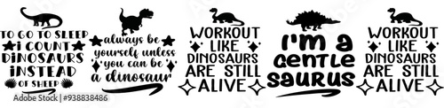 Creative Dinosaur Inscriptions, Hand Lettering Pack Vector Illustration for Banner, Holiday Cards, Gift Card