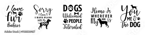 Creative Dog Lover Calligraphic Lettering, Hand Lettering Pack Vector Illustration for Icon, Poster, Banner