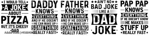 Classic Dad Fathers Day Phrases, Typographic Emblems Pack Vector Illustration for Postcard, Bookmark, Infographic