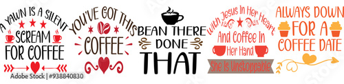 Minimal Coffee Calligraphic Lettering, Phrases Set Vector Illustration for Advertisement, Flyer, Infographic