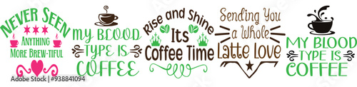 Vibrant Coffee Invitation, Typographic Emblems Collection Vector Illustration for Wrapping Paper, Holiday Cards, Flyer