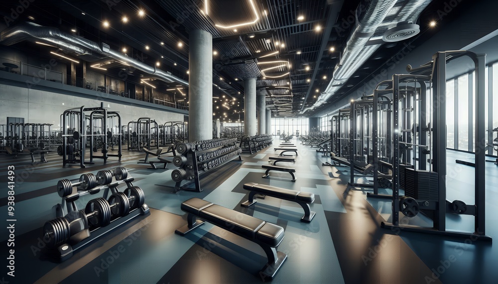 Fototapeta premium wide view of a gym