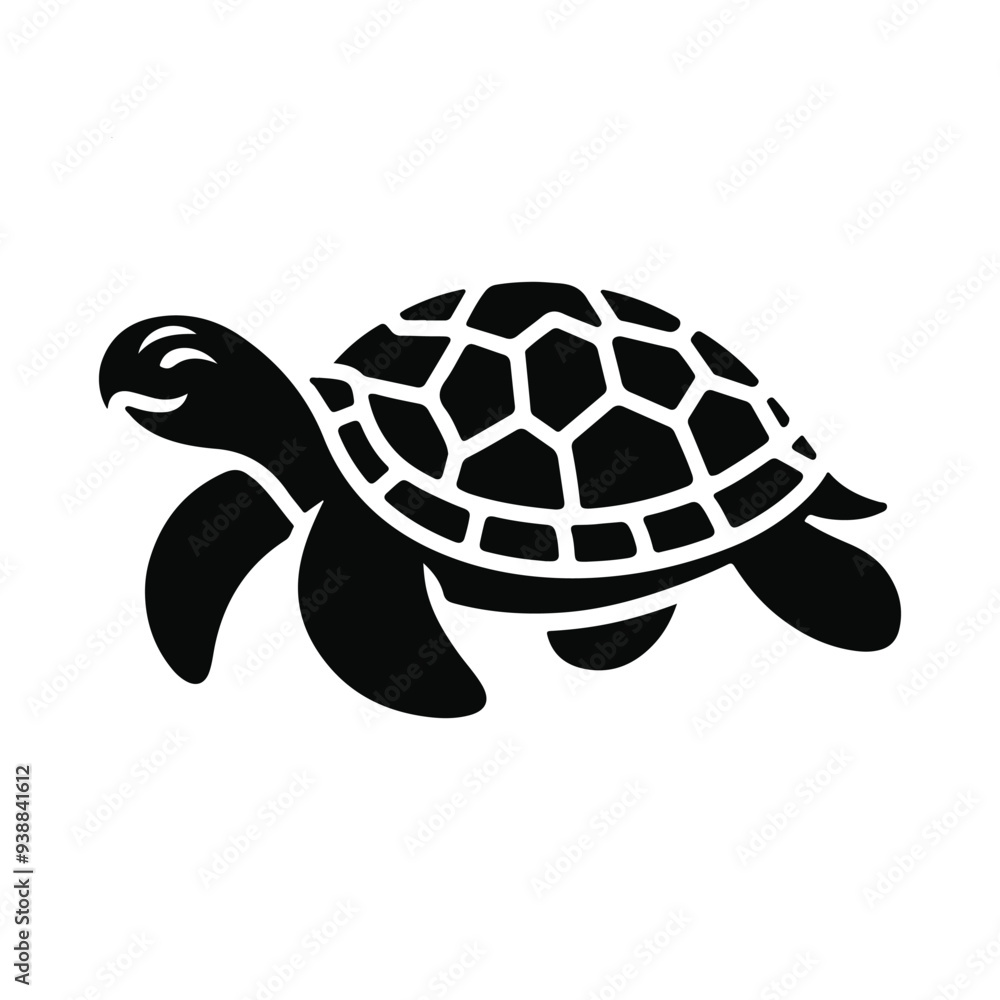 Turtle black silhouette vector with white background. Turtle black silhouette vector with white background.