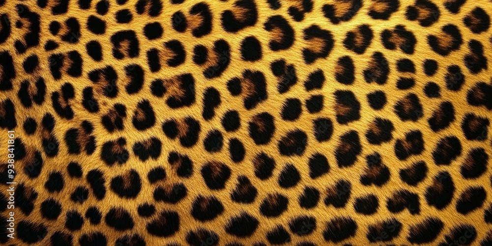Fototapeta premium Leopard texture with unique spots shining in sunlight