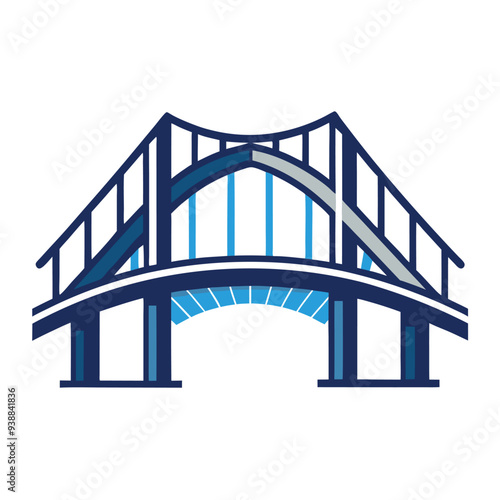 Bridge construction company vector logo design – strong, bold emblem representing structural engineering, infrastructure, architecture, and civil construction firms