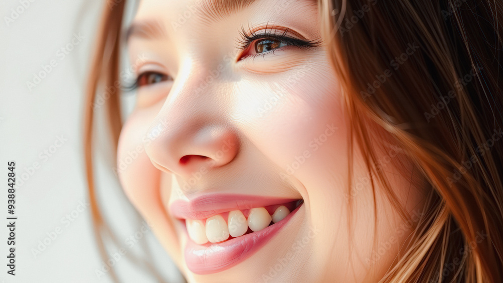 Close Up of a Woman Smiling with White Teeth Close Up of a Woman Smiling with White Teeth