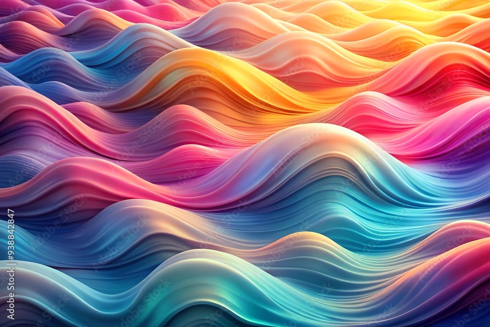 Vibrant, flowing waves of colorful abstract shapes in a dynamic ...