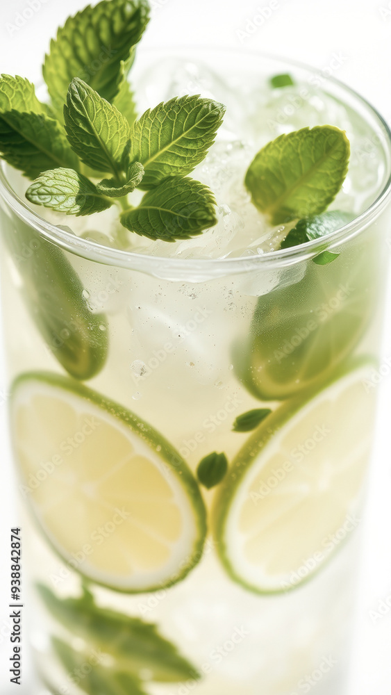 Fototapeta premium Refreshing Mint and Lime Cocktail
