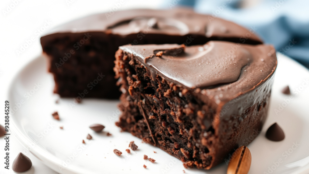 Closeup of a Sliced Chocolate Cake Closeup of a Sliced Chocolate Cake