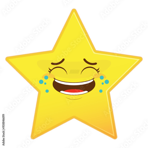 star laughing face cartoon cute