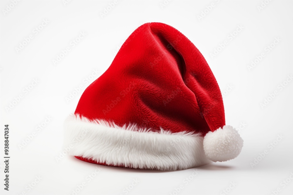 Santa Claus hat isolated on white background. Generative ai Santa Claus hat isolated on white background. Generative ai