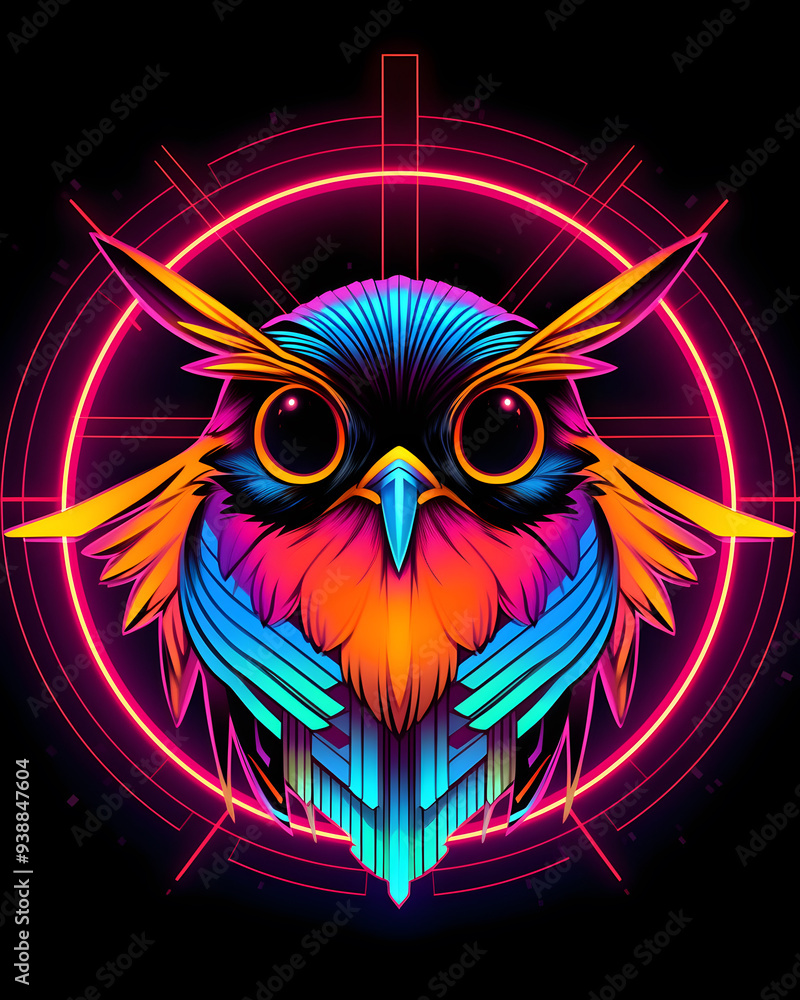 Robin Bird head symmetry layout illustration Robin Bird head symmetry layout illustration