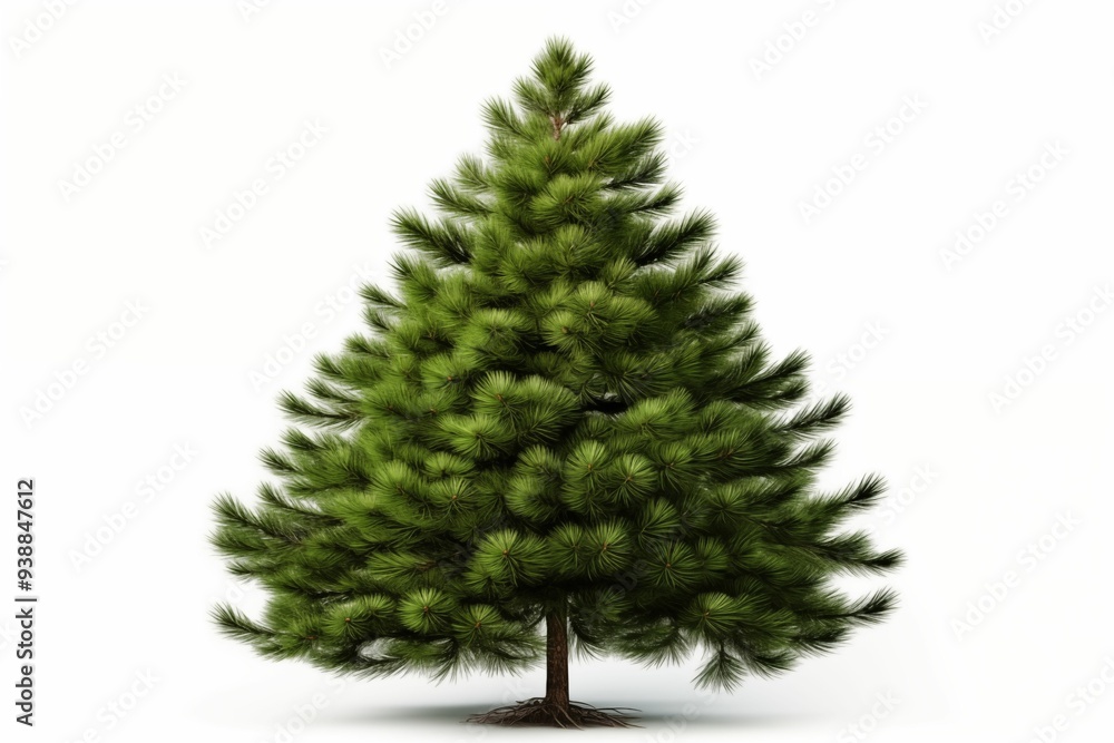 Fototapeta premium Cristmas pine tree isolate on white background. Generative ai