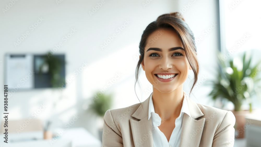 Portrait of a Smiling Businesswoman in a Modern Office Portrait of a Smiling Businesswoman in a Modern Office