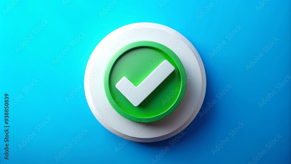 A green iconic checkmark symbol inside a white circle on a bright blue background, indicating approval, confirmation, or success in a modern digital context. A green iconic checkmark symbol inside a white circle on a bright blue background, indicating approval, confirmation, or success in a modern digital context.
