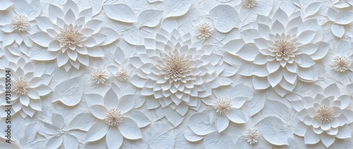 Close-up group white paper flowers flowers are arranged This is