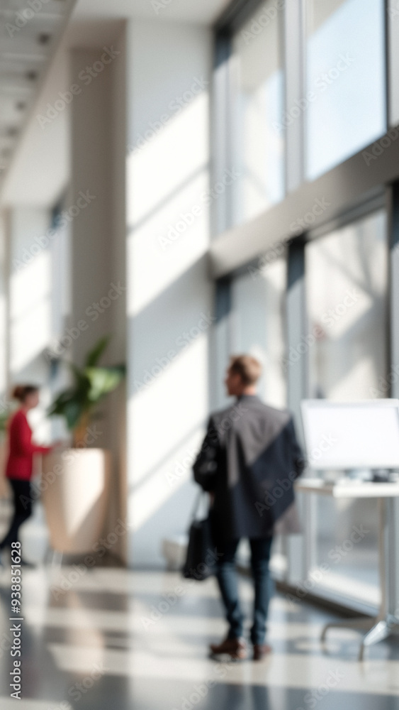 Blurred Background of Office Interior with People Blurred Background of Office Interior with People