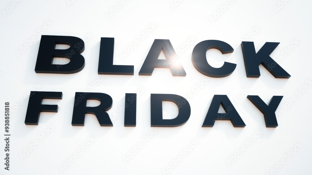 Black Friday Sale Sign on a White Wall Black Friday Sale Sign on a White Wall