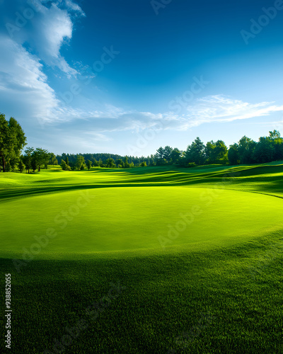 Ultra-Realistic Wide-Angle Shot of a Modern Golf Course