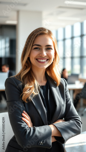 Portrait of a Confident Businesswoman in a Modern Office Free Download Portrait of a Confident Businesswoman in a Modern Office - GFXLoad