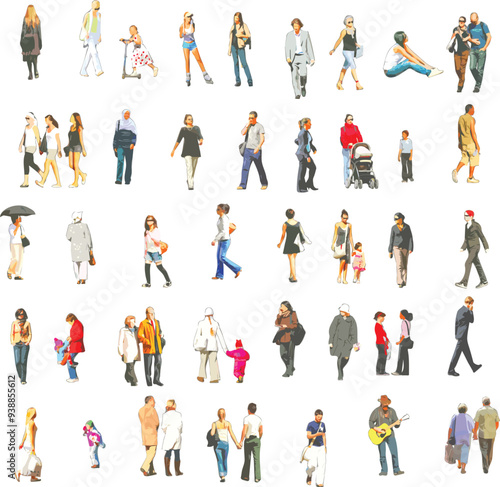 Front View People Set on White Background - Vector EPS -01