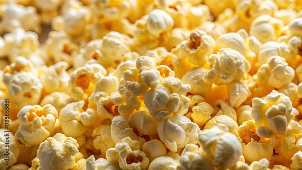 Close-up image of fluffy popcorn snack with buttery flavor, perfect for movie nights and casual munching Close-up image of fluffy popcorn snack with buttery flavor, perfect for movie nights and casual munching