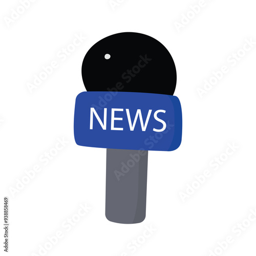 News or social media concept microphone doodle flat illustration.