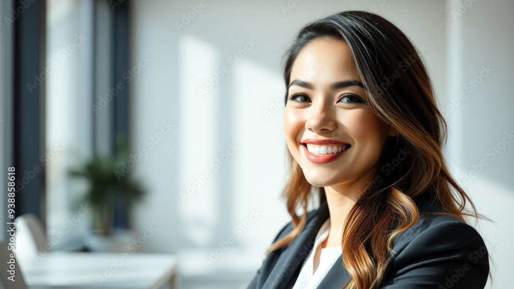 Portrait of a Smiling Businesswoman in a Modern Office Portrait of a Smiling Businesswoman in a Modern Office