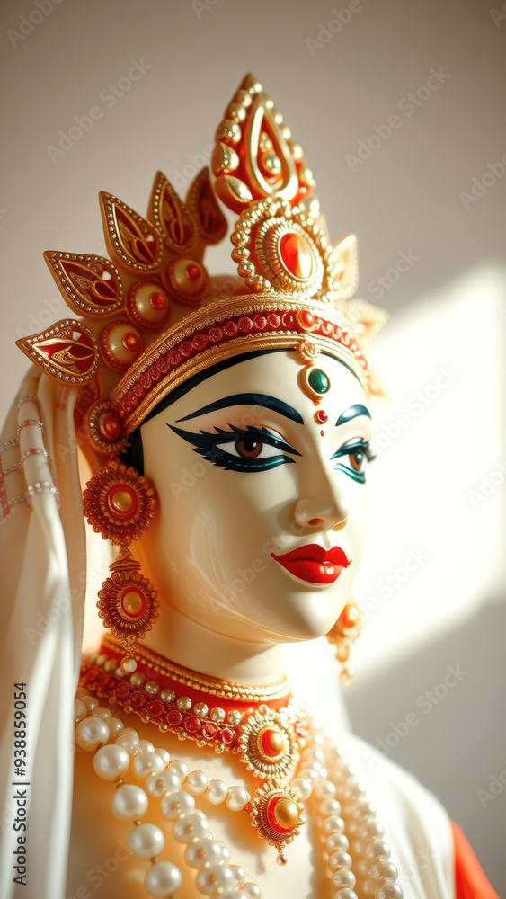 Close up of an Indian goddess statue Close up of an Indian goddess statue