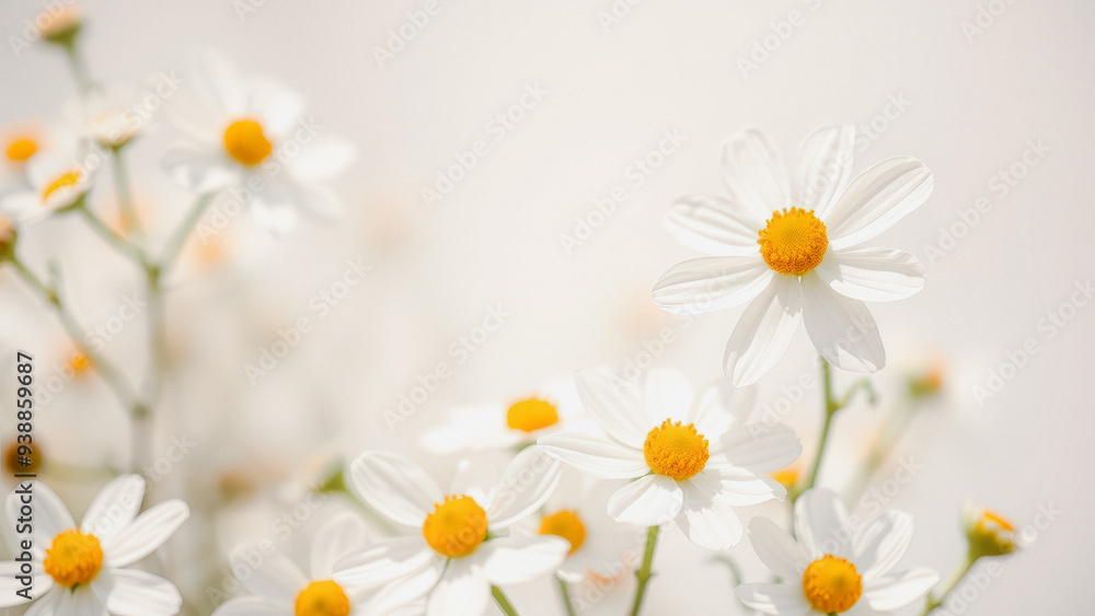Fototapeta premium White Daisies with Yellow Centers