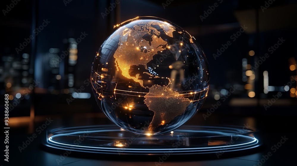 A glowing AI-powered predictive model visualized as a holographic globe with data points, symbolizing global forecasting and analysis A glowing AI-powered predictive model visualized as a holographic globe with data points, symbolizing global forecasting and analysis