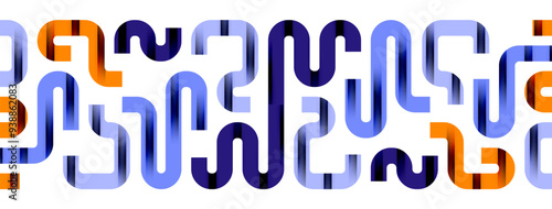 Dynamic waves, flowing lines, stripes vector geometric elements minimal pattern. Vector Illustration For Wallpaper, Banner, Background, Card, Book Illustration, landing page