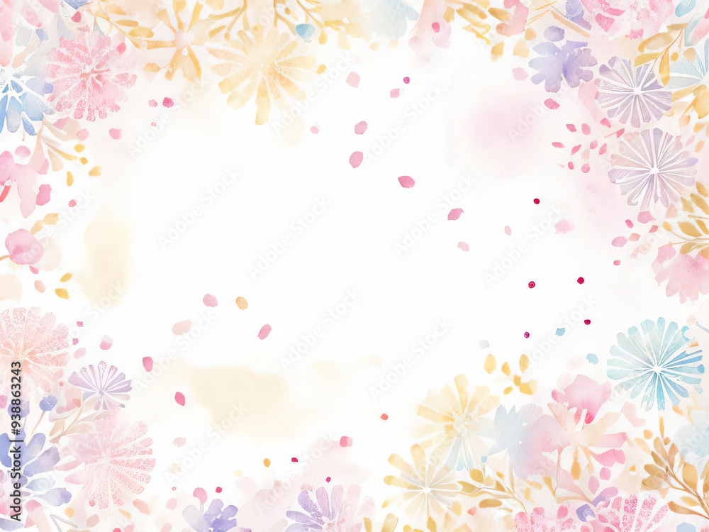 花と水彩の背景。パステルカラー 花と水彩の背景。パステルカラー