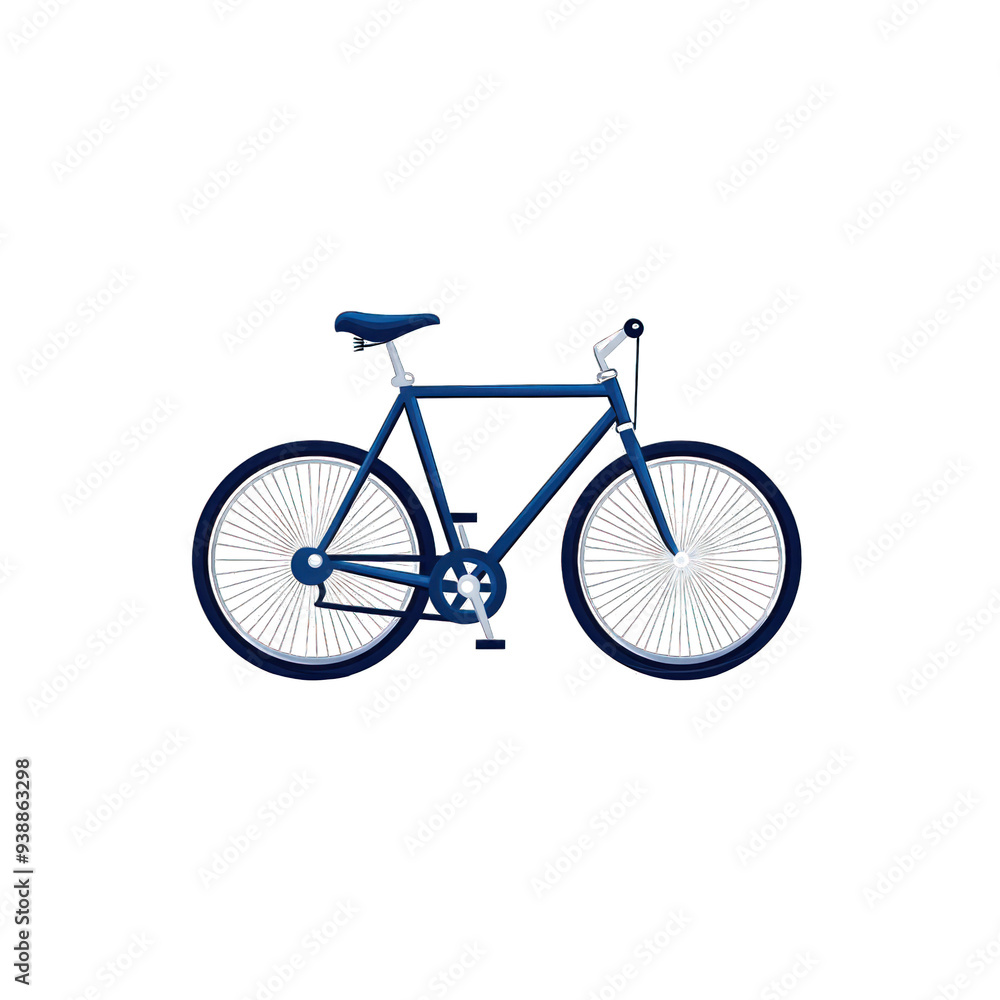 Illustration of a blue bicycle with detailed wheels on a transparent background. Perfect for cycling and transportation themes. transparent background Illustration of a blue bicycle with detailed wheels on a transparent background. Perfect for cycling and transportation themes. transparent background
