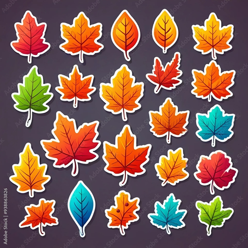 colorful autumn leaves on a dark background colorful autumn leaves on a dark background