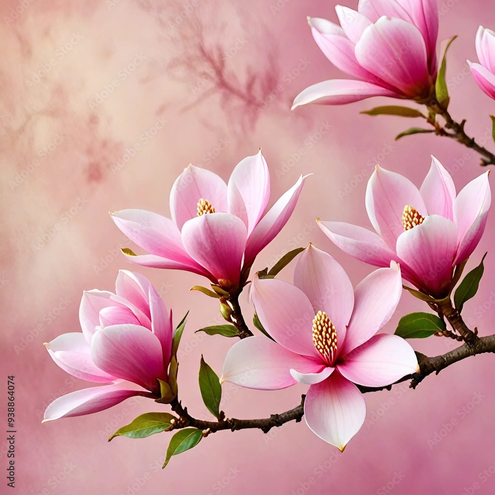 Obraz premium pink magnolia flowers