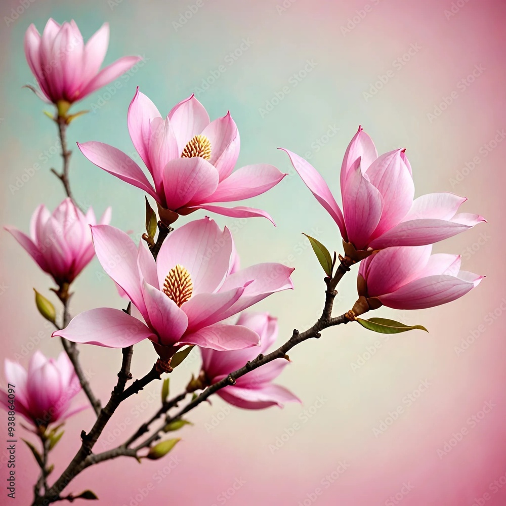 Obraz premium pink magnolia flowers