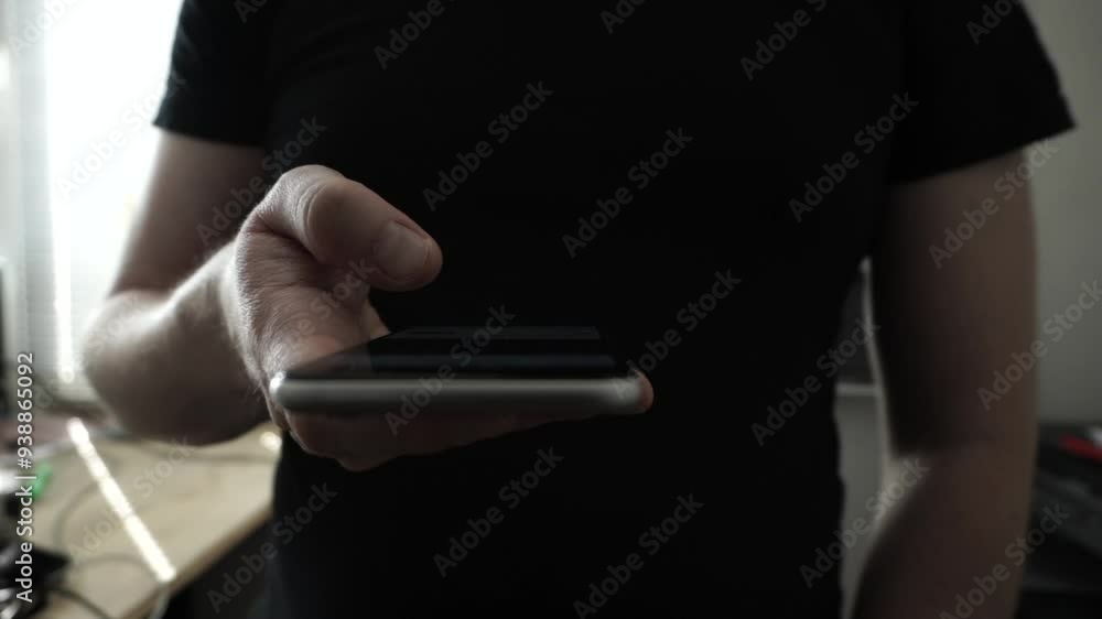Man scrolling social media in smartphone. Social Media Addiction. Phone Browsing. Smartphone Addiction Man scrolling social media in smartphone. Social Media Addiction. Phone Browsing. Smartphone Addiction