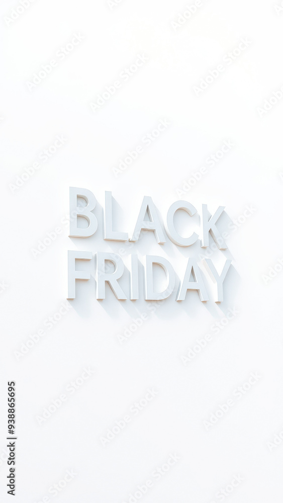 White 3D Black Friday Letters on White Wall White 3D Black Friday Letters on White Wall