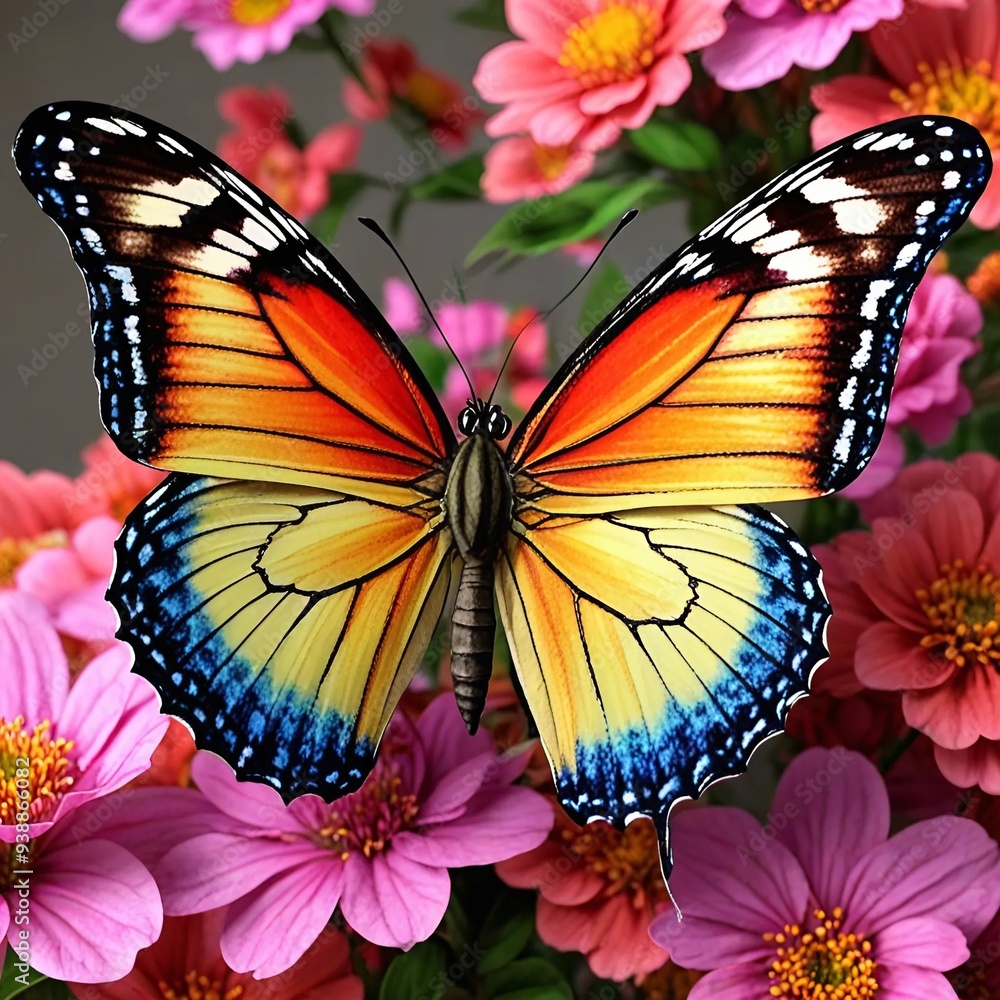 Fototapeta premium butterfly on flower