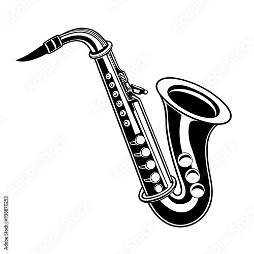 saxophone silhouette vector illustration