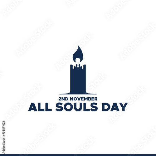 all souls day, 2nd November, Greeting card, social media editable template, stock illustration, all souls day concept design.