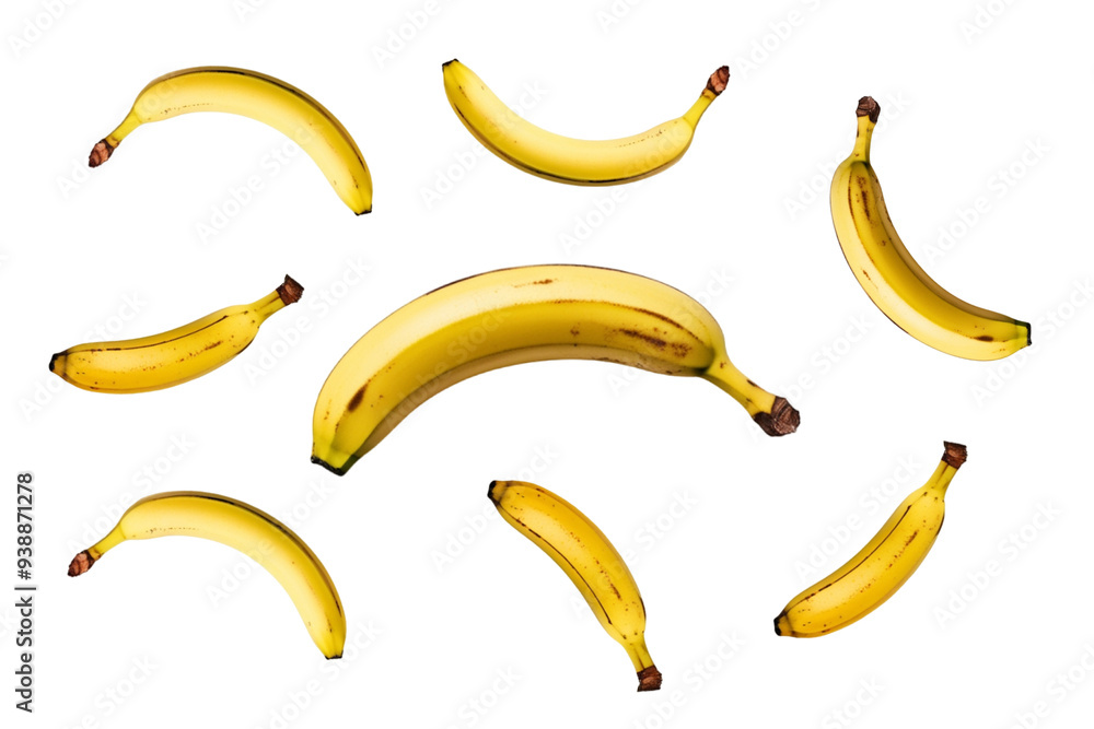 Fresh Banana illustration isolated on transparent background PNG. Generative AI Fresh Banana illustration isolated on transparent background PNG. Generative AI