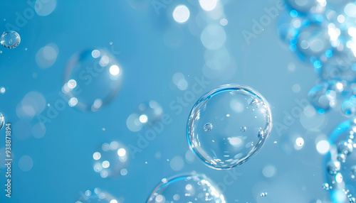 Wallpaper Mural close up of bubbles in blue water Torontodigital.ca