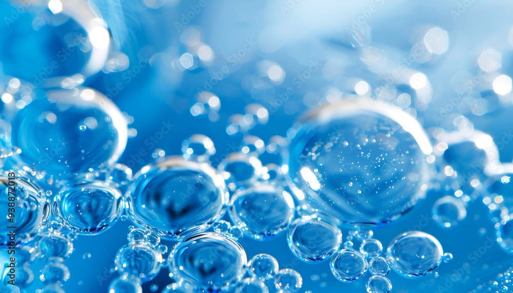 close up of bubbles in blue water close up of bubbles in blue water