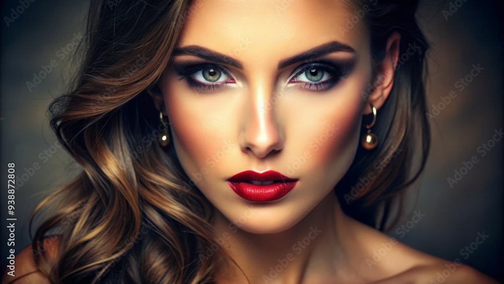 A Woman With Radiant Skin And Flawless Makeup Looks Confidently Into The Camera, Her Vibrant Eyes Captivating The Viewer. A Woman With Radiant Skin And Flawless Makeup Looks Confidently Into The Camera, Her Vibrant Eyes Captivating The Viewer.