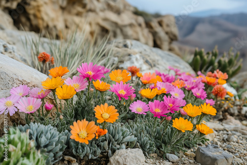 Wallpaper Mural Beautiful flowers in the mountains Torontodigital.ca